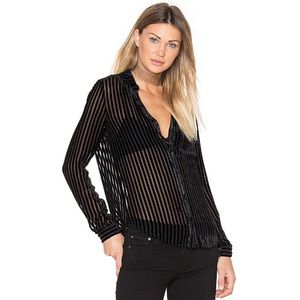 PAIGE sheer velvet silk top